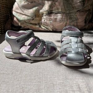 Silver Kids Sandals